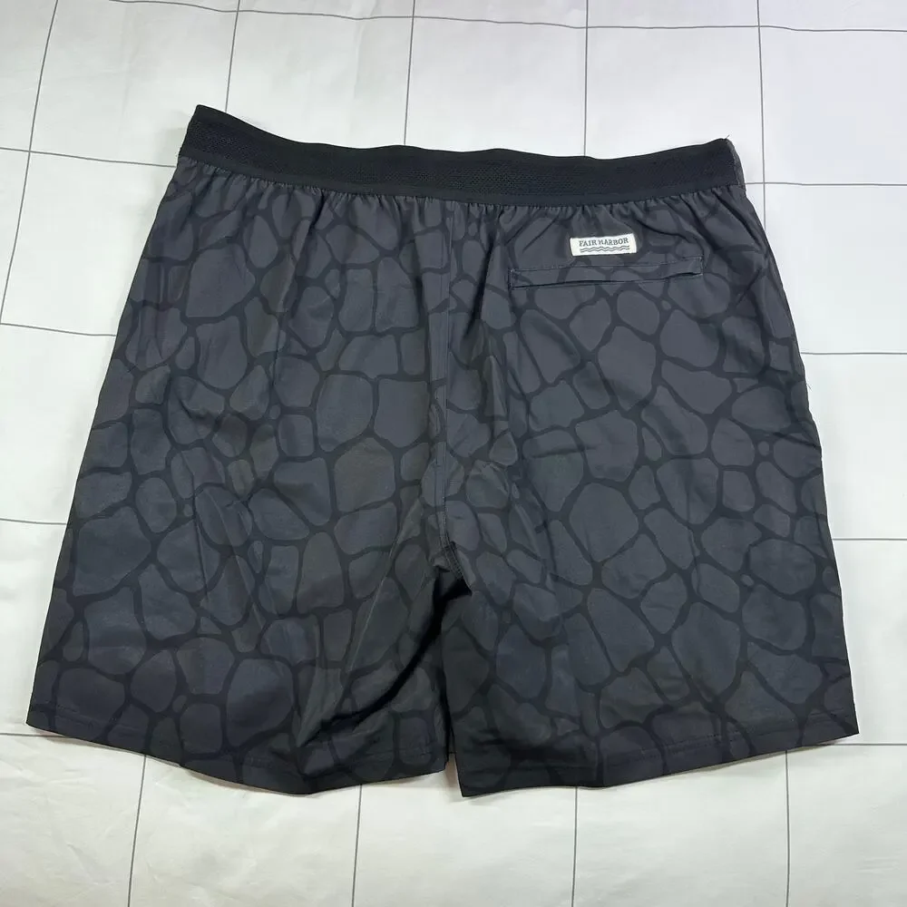 Fair Harbor Shorts Mens XXL Black Pebbles Ozone Water Repellent Board Athletic
